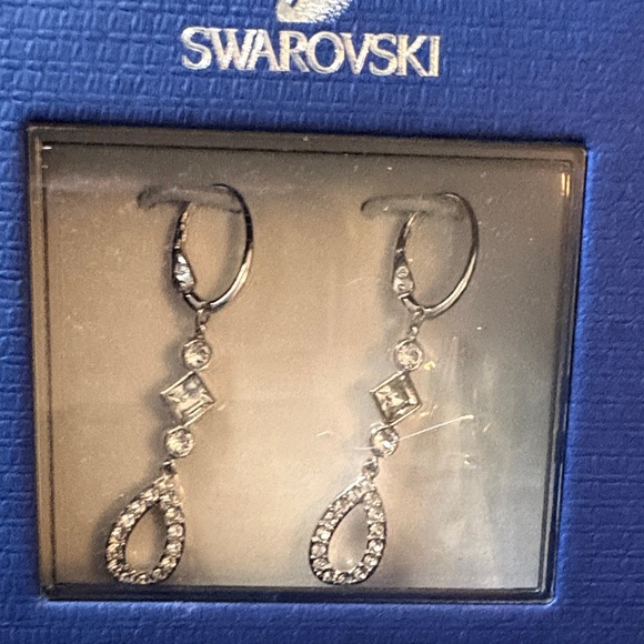 Swarovski Silver and Crystal Teardrop Earrings - Picture 3 of 10